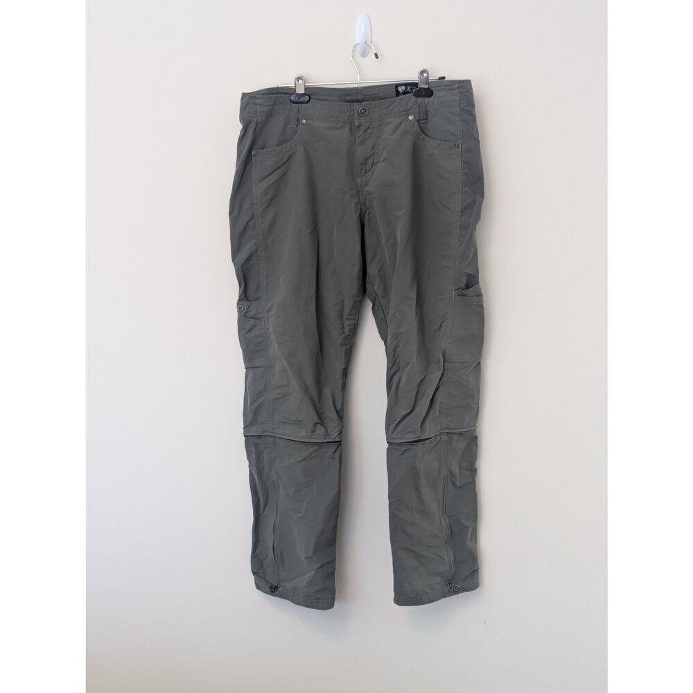 Kuhl Mountain Culture Zip Off Capri Hiking Outdoor Pants Army Green Wmns Sz 14 - Picture 2 of 12